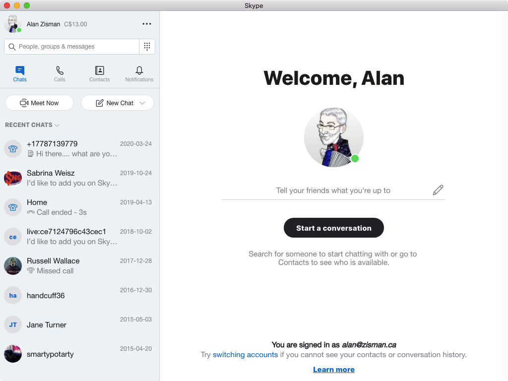 Setting up Skype for Mac